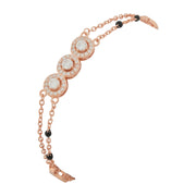 Rose Gold Layered Silver Bracelet with Pavé Accents
