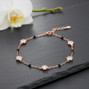 Rose Gold Plated Geometric Silver Bracelet