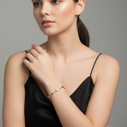 Rose Gold Plated Geometric Silver Bracelet