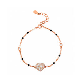 Rose Gold Heart Charm Bracelet