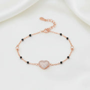 Rose Gold Heart Charm Bracelet