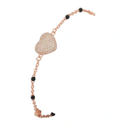 Rose Gold Heart Charm Bracelet
