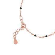 Rose Gold Interlock Bracelet | 925 Silver & Black Spinel