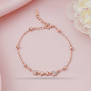 Rose Gold Bow Charm Bracelet