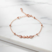 Rose Gold Bow Charm Bracelet