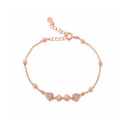 Rose Gold Bow Charm Bracelet