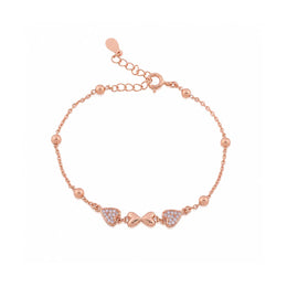 Rose Gold Bow Charm Bracelet