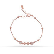 Rose Gold 925 Sterling Silver Heart-Knot Bracelet Jewellery