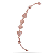 Rose Gold 925 Sterling Silver Heart-Knot Bracelet Jewellery