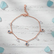 Rose Gold Evil Eye Bracelet