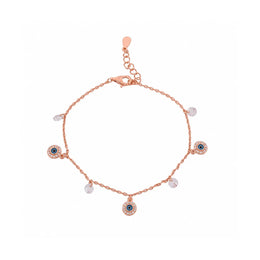 Rose Gold Evil Eye Bracelet