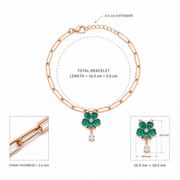 Emerald Bloom Charm Bracelet