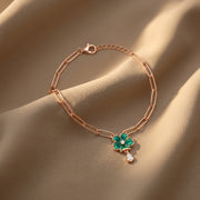 Emerald Bloom Charm Bracelet