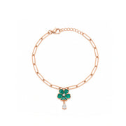 Emerald Bloom Charm Bracelet