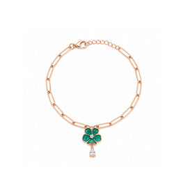Emerald Bloom Charm Bracelet