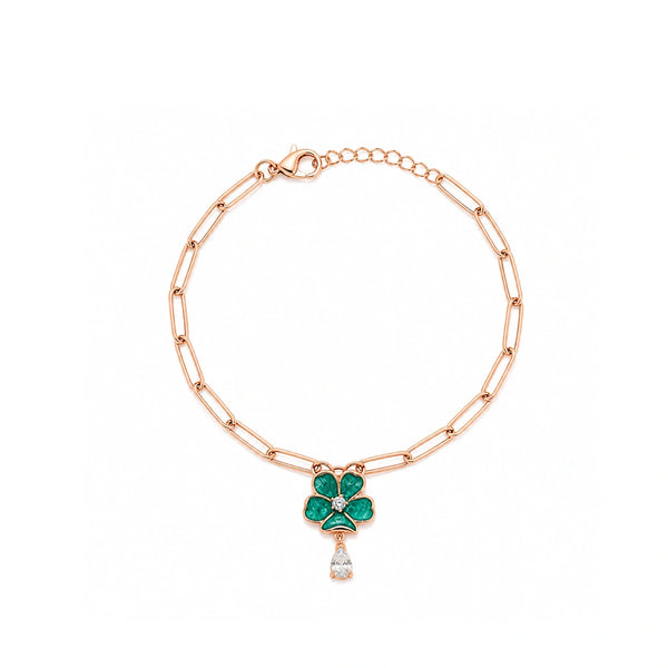 Emerald Bloom Charm Bracelet