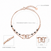Midnight Heart Charm Bracelet