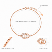 Rose Gold Twin Circle Bracelet