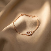 Rose Gold Twin Circle Bracelet