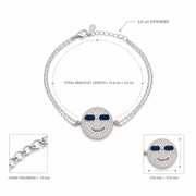 Midnight Smiley Charm Bracelet