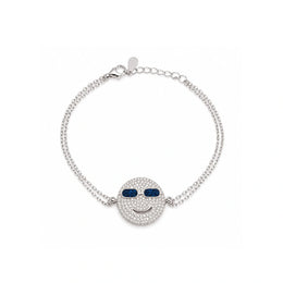 Midnight Smiley Charm Bracelet