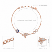 Butterfly Evil Eye Infinity Bracelet