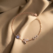 Butterfly Evil Eye Infinity Bracelet