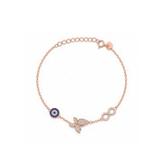 Butterfly Evil Eye Infinity Bracelet