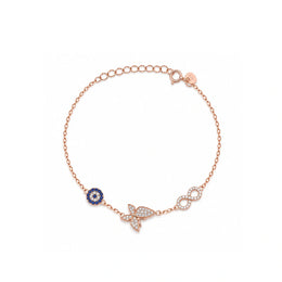 Butterfly Evil Eye Infinity Bracelet