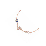 Butterfly Evil Eye Infinity Bracelet
