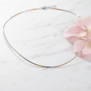 V Shape Link Chain Sterling Silver Necklace