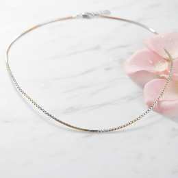 V Shape Link Chain Sterling Silver Necklace