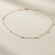 Minimal Rose Gold Station Necklace