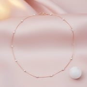 Minimal Rose Gold Station Necklace