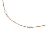 Minimal Rose Gold Station Necklace