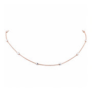 Minimal Rose Gold Station Necklace