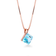 Dainty Rose Gold Solitaire Gemstone Necklace