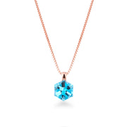 Dainty Rose Gold Solitaire Gemstone Necklace