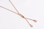Minimalist Rose Gold Tone Vertical Bar Pendant Necklace