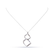 Interlocking Cuban Link Pendant Sterling Silver Necklace