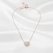 Rose Gold Pave Heart Necklace