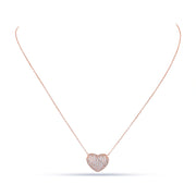 Rose Gold Pave Heart Necklace