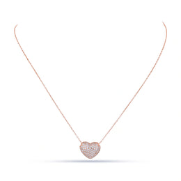 Rose Gold Pave Heart Necklace
