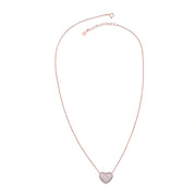Rose Gold Pave Heart Necklace
