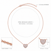 Rose Gold Pave Heart Necklace