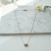 Rose Gold Crystal Pebble Necklace