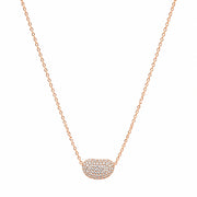 Rose Gold Crystal Pebble Necklace