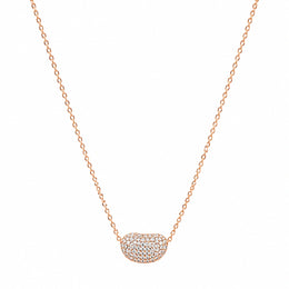 Rose Gold Crystal Pebble Necklace