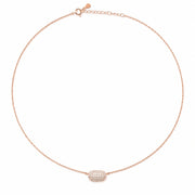 Rose Gold Crystal Pebble Necklace