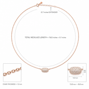 Rose Gold Crystal Pebble Necklace